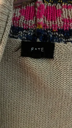 Fate Poncho Shawl Cape Wrap Tan Pink Boho Tribal Native Aztec One Size WARM EUC thumbnail 4