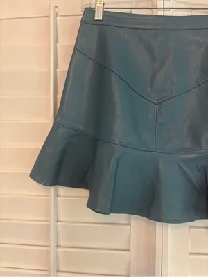 Wild Honey Blue faux Leather Mini Skirt Size Medium thumbnail 3