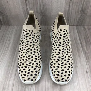 Gianni Bini Beige & Black Leopard Knit Slip-On Platform Sneakers Size 8 thumbnail 5