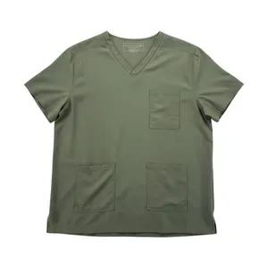 Scrubology Womans Scrub Top Size 2XL Olive Green Nurse Doctor‎ Medical Uniform thumbnail 1