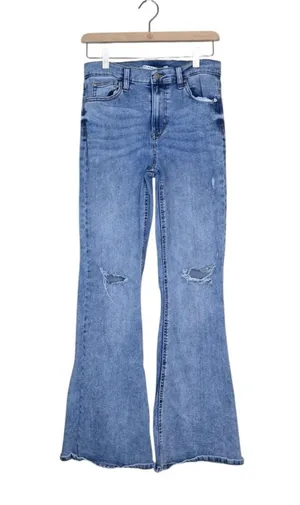 Celebrity Pink Womens 7/28 Distressed Flare Jeans thumbnail 1