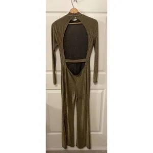 Revolve Superdown Metallic Nissa Open Back Flare Leg Jumpsuit, M thumbnail 7