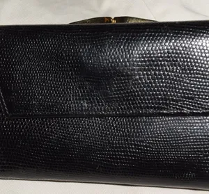 Aigner Wallet, Black, Lizard Embossed Leather thumbnail 1