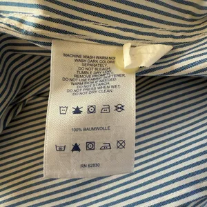Lands' End pinpoint oxford blue and white stripe button down collared shirt 6 thumbnail 8