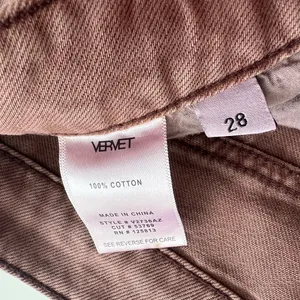 Vervet Leslie 90s Vintage Flare raw hem denim pants 28 thumbnail 3