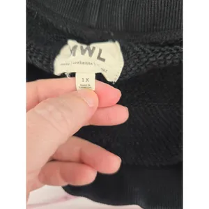 Madewell Sweatpants Women‎ 1X MWL Make Weekends Longer Black Cotton Relaxed EUC thumbnail 4