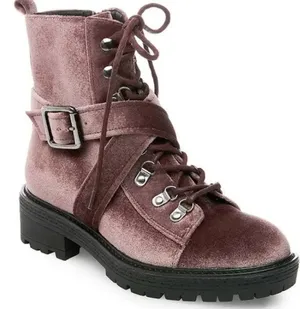 Steve Madden women velvet combat Extreme boots US 6 thumbnail 3
