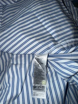 NWT Levi's Cecile Striped Tiered Midi Dress Blue White Button Front Puff Sleeve thumbnail 6