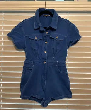 Boutique Blue Jean Romper thumbnail 1