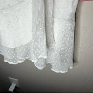All Saints Jade Off‎ White Ruffle Swiss Dot Wrap Mini Dress thumbnail 11