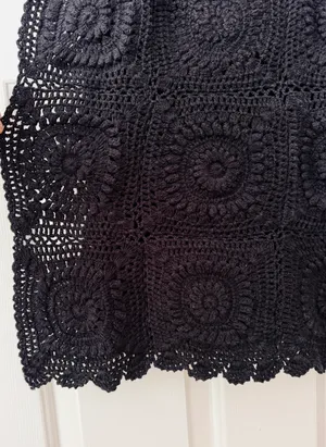 Anthropologie Bohemian Crochet Knit Midi Dress, Size S thumbnail 9