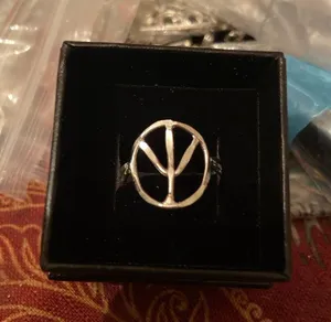 Peace adjustable ring Silver thumbnail 1
