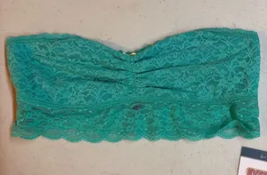 AERIE MEDIUM ✨ lace strapless bralette green excellent condition thumbnail 1