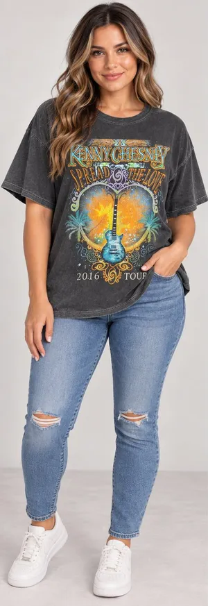 Kenny Chesney Spread The Love 2016 Tour Mineral Wash Graphic Concert T-Shirt thumbnail 1