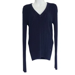 Vintage American Eagle Cable Knit Sweater Large Blue V Neck Preppy Y2K thumbnail 3