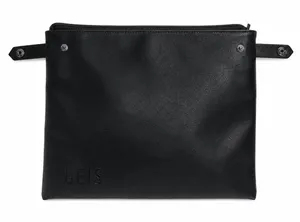 BEIS Large Pouch Travel Organizer Faux Leather Zip Top Clutch Black Accesory thumbnail 1