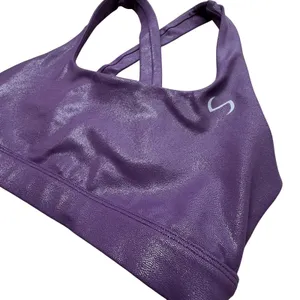 TLF Take Life Further Womens Purple Shimmer Crossback Sports‎ Bra S Yoga Gym thumbnail 2