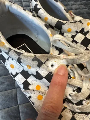 Vans Checkerboard Daisy Low-Top Sneakers - Black, White & Yellow thumbnail 4