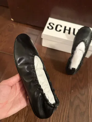 Schutz Eudora Black Leather Flats thumbnail 3