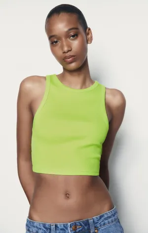 Zara Ribbed Crop Top thumbnail 1
