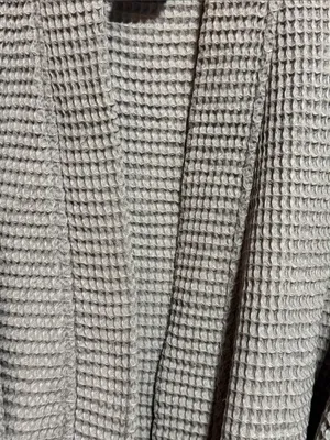 Quince Women's Waffle-Knit Robe - Taupe/Grey thumbnail 4