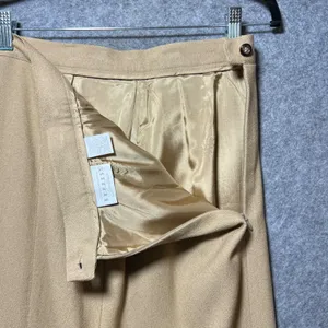 Express Vintage‎ 90s 3 Piece Suit Set 9/10 Camel Tan Wool Blend Blazer Pant Skirt Lined thumbnail 13