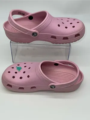Classic Crocs Women's Taffy Pink Croslite Clog with Teal Hang Loose Jibbitz-Sz 8 thumbnail 3