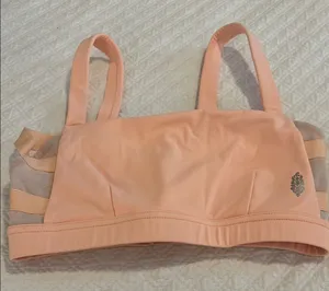 Free People Peach Sports Bra with Strappy Back thumbnail 1