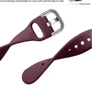 Light pink and red wine bands (2 bands total) for Fitbit Charge 3 or 4: size S thumbnail 3