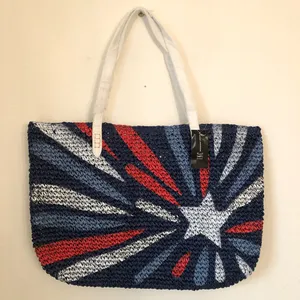 🎉INC Star & Stripes Straw Bag Blue thumbnail 2