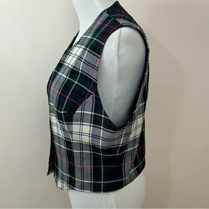 Vintage Surry Classics Tartan Plaid Wool Vest Navy M/ L thumbnail 3