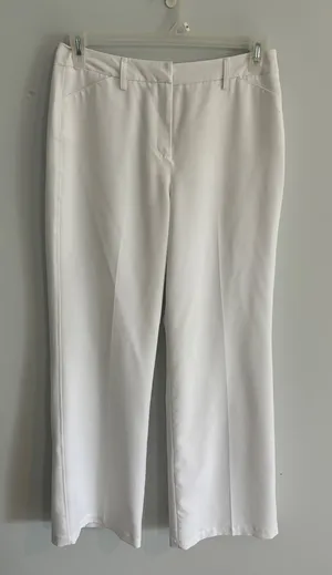 Dressbarn White Career Pants‎ Business Casual Trousers Straight Leg 10 thumbnail 1