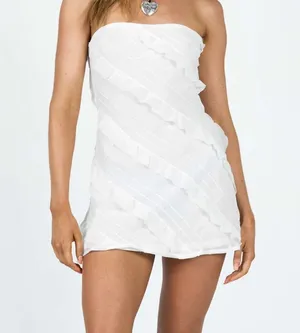 Princess Polly LARS STRAPLESS MINI DRESS WHITE thumbnail 1