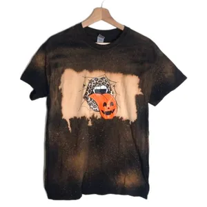 Gildan Halloween‎ bleached lips and pumpkin tongue T-shirt size medium thumbnail 1
