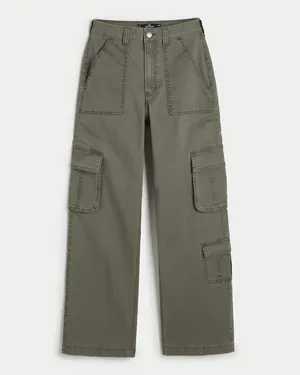 Hollister ULTRA HIGH-RISE BAGGY 3-POCKET CARGO PANTS thumbnail 2