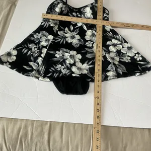 Floral Black and cream one piece Swimsuit thumbnail 4