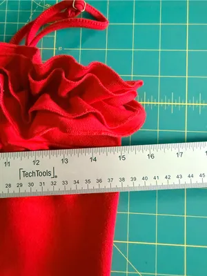 Ruffled Off-Shoulder Red Mini Dress Spaghetti Straps Gathered Trim Size M thumbnail 3