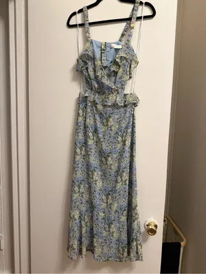ASTR the Label Wildflower Ruffle Cutout Midi Dress thumbnail 3