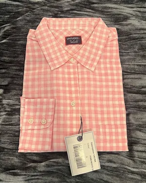 Untuckit Pink Checkered Shirt Size 6 Multiple thumbnail 1
