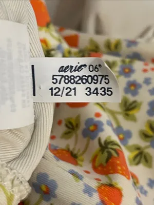 Aerie Real Good Strawberry Floral Bandeau Swimsuit Gingham Tie Women's M thumbnail 10