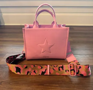 Vintage Havana Tote Bag Pink Star Hand-Dipped thumbnail 1
