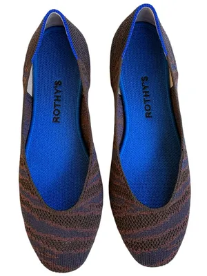 EUC Rothy’s Sapphire Zebra Square Toe Flats Size 8 thumbnail 1