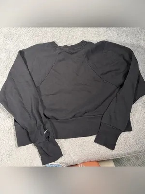Nike Black Cropped Crewneck Sweatshirt logo medium thumbnail 11