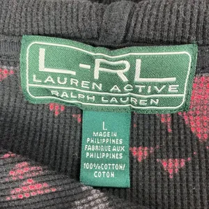 Ralph Lauren Black & Red Tribal Print Long Sleeve Hoody Sweater L thumbnail 5