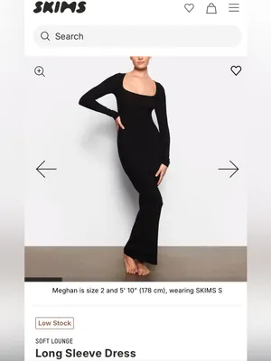 SKIMS Black Long-Sleeve Bodycon Maxi Dress thumbnail 4