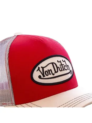 Von Dutch Red & Beige Snap Back Trucker Hat Adjustable thumbnail 3