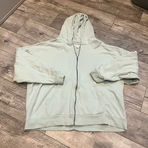 Aeropostale Women’s 2XL Light Green /‎ Blue Sweatshirt Hoodie w/ Pockets Zip Up thumbnail 2