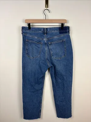 Abercrombie Ankle Straight Jeans Women’s Size 31 Short High Rise Blue Denim thumbnail 6