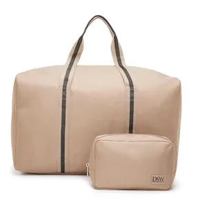 DSW Exclusive 2 pc set Weekender and Belt Sling bags in taupe and black thumbnail 2