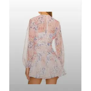 REVOLVE Atoir Floral Mini Ruffled Dress in Pink and Blue Size US 2-3077 thumbnail 2